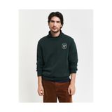Gant Erkek Yeşil Relaxed Fit Bisiklet Yaka Logolu Kazak