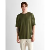 Gant Erkek Yeşil Relaxed Fit Bisiklet Yaka Logolu T-Shirt 2325124T.301 - 301-Yeşil - 2XL