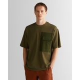 Gant Erkek Yeşil Relaxed Fit Bisiklet Yaka Logolu T-Shirt 2325137T.301 - 301-Yeşil
