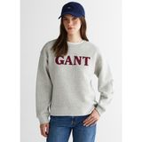 Gant Gri Bisiklet Yaka Relaxed Fit Kadın Sweatshirt - Gri-94 - XS