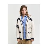 Gant Kadın Beyaz Oversize Fit Klasik Yaka Logolu Hırka