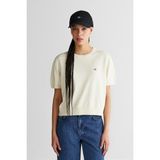 Gant Kadın Beyaz Regular Fit Bisiklet Yaka Kısa Kollu Kazak 48926149T.113 - 113-Beyaz - XS
