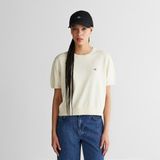 Gant Kadın Beyaz Regular Fit Bisiklet Yaka Kısa Kollu Triko - 113-Beyaz