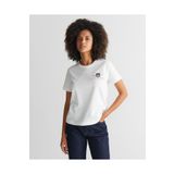 Gant Kadın Beyaz Regular Fit Bisiklet Yaka Logolu T-shirt