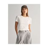 Gant Kadın Beyaz Regular Fit Bisiklet Yaka T-shirt