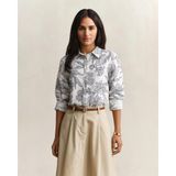 GANT Kadın Beyaz Regular Fit Çiçek Desenli Gömlek