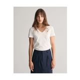 Gant Kadın Beyaz Regular Fit V Yaka T-shirt