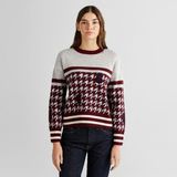Gant Kadın Bordo Relaxed Fit Bisiklet Yaka Logolu Kazak - 604-Bordo - XL