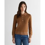 Gant Kadın Kahverengi Regular Fit Polo Yaka Triko 4805400.230 - 230-Kahverengi - M