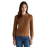 GANT Kadın Kahverengi Regular Fit Polo Yaka Triko