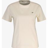Gant Kadın Krem Bisiklet Yaka Regular Fit Logolu T-Shirt - 119-Krem