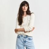 Gant Kadın Krem Regular Fit Bisiklet Yaka Kazak - 130-Krem - XS
