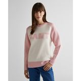 Gant Kadın Krem Regular Fit Bisiklet Yaka Logolu Kazak 48924318T.130 - XS - 130-Krem Rengi