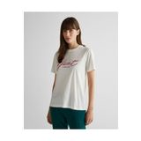 Gant Kadın Krem Regular Fit Bisiklet Yaka Logolu T-shirt