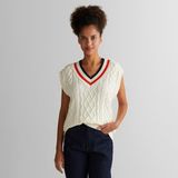 Gant Kadın Krem Relaxed Fit V Yaka Triko - 130-Krem - S