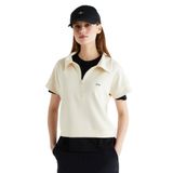 GANT Kadın Krem Relaxed Fit Yarım Fermuarlı Kısa Kollu Sweatshirt