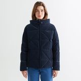 Gant Kadın Lacivert Kapüşonlu Kapitone Mont - 433-Lacivert