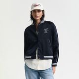 Gant Kadın Lacivert Regular Fit Hakim Yaka Logolu Bomber Ceket - 433-Lacivert