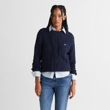 Gant Kadın Lacivert Relaxed Fit Bisiklet Yaka Triko - 433-Lacivert