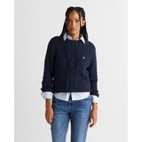 Gant Kadın Lacivert Relaxed Fit Bisiklet Yaka Triko 48925325T.433 - 433-Lacivert