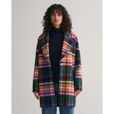 Gant Kadın Lacivert Relaxed Fit Klasik Yaka Kareli Mont 4751108.433 - 433-Lacivert