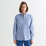 Gant Kadın Mavi Regular Fit Çizgili Gömlek - 38