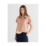 GANT Kadın Pembe Relaxed Fit Yarım Fermuarlı Kısa Kollu Sweatshirt