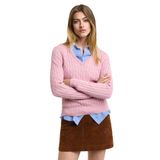 Gant Kadın Pembe Slim Fit V Yaka Kazak