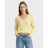Gant Kadın Sarı Regular Fit V Yaka Kazak 4805460.713 - 713-Sarı - XL