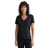 Gant Kadın Siyah Regular Fit V Yaka T-shirt