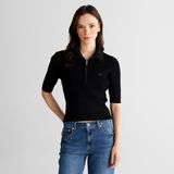 Gant Kadın Siyah Slim Fit Yarım Kollu Triko - 5-Siyah - XS