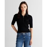 GANT Kadın Siyah Slim Fit Yarım Kollu Triko