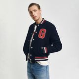 Gant Unisex Lacivert Hakim Yaka Logolu Bomber Ceket - 433-Lacivert - XL