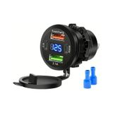 Gaojunshop01 Yükseltilmiş 30w Pd/qc3.0 Hızlı Araç Şarj Cihazı 12-40v Usb-c Çakmaklık Adaptörü Siyah Mavi Işıklı