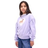 GAP 797763003 Mor Relaxed Flippy-Sequin Grafikli Çocuk Günlük Stil Eşofman Üstü