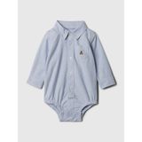 Gap Bebek Açık Mavi Brannan Bear İşlemeli Oxford Bodysuit - 0 - 3 Ay