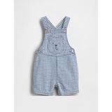 Gap Bebek Açık Mavi Gingham Denim Ayı Cep Şort Tulum - 0 - 3 Ay