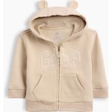 Gap Bebek Bej Vintagesoft Brannan Bear Gap Logo Fermuarlı Sweatshirt - 3 - 6 Ay