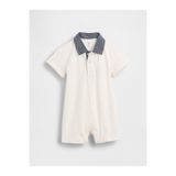 GAP Bebek Beyaz Baby Pique Polo Şort Tulum