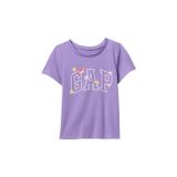 GAP Bebek Genç Kız Kısa Kollu Logo Tişört, Wisteria Çiçeği, 6-12 Ay