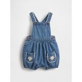 Gap Bebek Mavi Baby Denim Shell Pocket Bubble Tulumu - 6 - 12 Ay