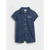 Gap Bebek Mavi Denim Gap Logo Şort Tulum - 6 - 12 Ay