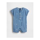 GAP Bebek Mavi İşlemeli Brannan Bear Denim Şort Tulum