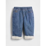 Gap Bebek Mavi Sherpa Astarlı Pull-On Barrel Jean Pantolon - 12 - 18 Ay