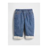 GAP Bebek Mavi Sherpa Astarlı Pull-On Barrel Jean Pantolon
