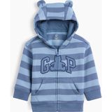 Gap Bebek Mavi Vintagesoft Brannan Bear Gap Logo Fermuarlı Sweatshirt - 18 - 24 Ay