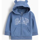 Gap Bebek Mavi Vintagesoft Brannan Bear Gap Logo Fermuarlı Sweatshirt - 3 - 6 Ay