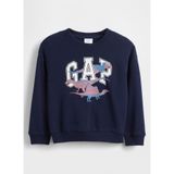 Gap Büyük beden bisiklet yaka logolu sweatshirt çocuk, Deniz mavisi üniforma., 6-12 Ay