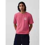 Gap Erkek Açık Kırmızı Heavyweight Gap Logo Relaxed Crop T-Shirt - 2XL