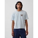 Gap Erkek Açık Mavi Heavyweight Gap Logo Relaxed Crop T-Shirt